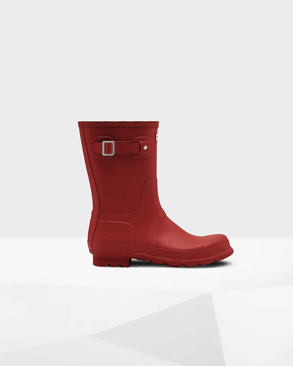 Mens Hunter Original Short Rain Boots Red | XTMKSL-174